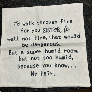 New "Sister" pillow cover